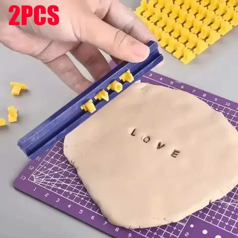 세라믹 아트 알파벳 숫자 문자 폴리머 클레이 도구 프레 서 Embosser 금형 씰링 DIY 엠보싱 도자기 클레이 솔리드로드 도구