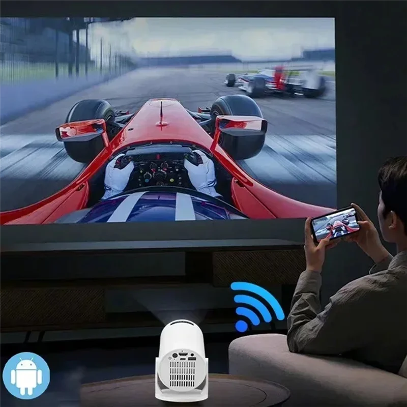 ABAC-Wireless Fidelity Portable Movie Projector 1080P LED 270° Adjustable For Android Phone USB TV Stick Laptop