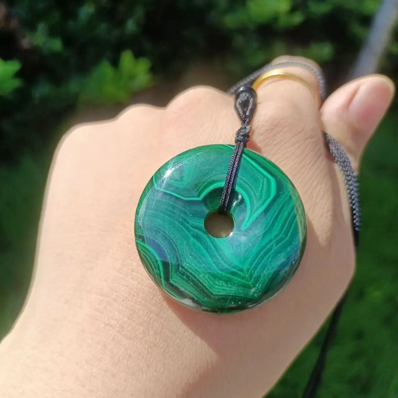 Rare Natural Malachite Pendant,Quartz Crystal Green Malachite Pendant,Green Mineral Reiki Healing Stone,Deagnetization Pendant