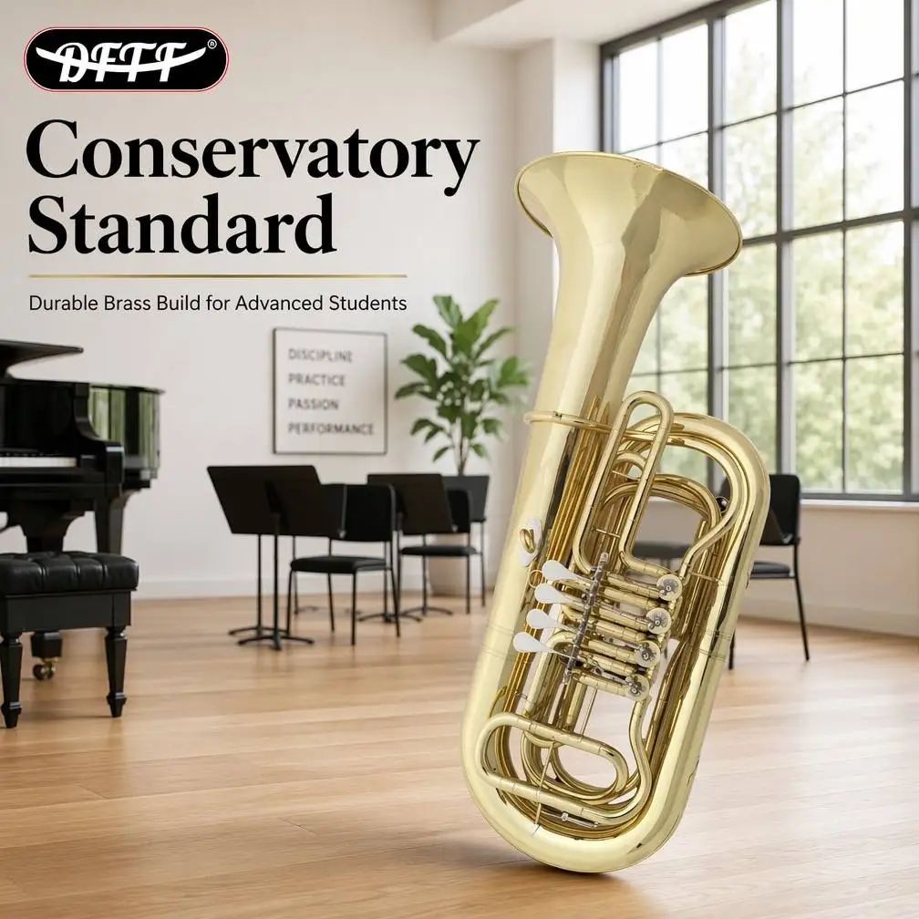 High End Bb Tuba Professional Brass Instrument For Orchestra Performance Grade Test
