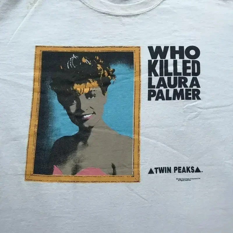 Camiseta de algodón blanca con estampado de Twin Peaks Who Killed Laura Palmer, reedición S 5XL KH13501