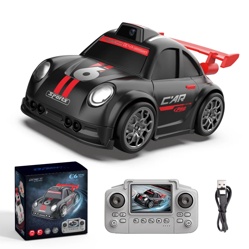 

Remote Control car with FPV Camera Toys 1:64 Scale,2.4GHz WiFi Control,LED Lights,Real-Time Image Transmission, Mini RC Car Toy