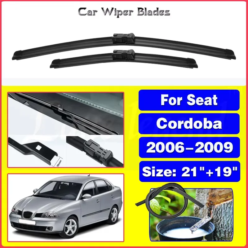 

2PCS For Seat Cordoba 2006-2009 21"+19" Front Wiper Blades Windshield Windscreen Window Cutter Accessories 2006 2007 2008 2009