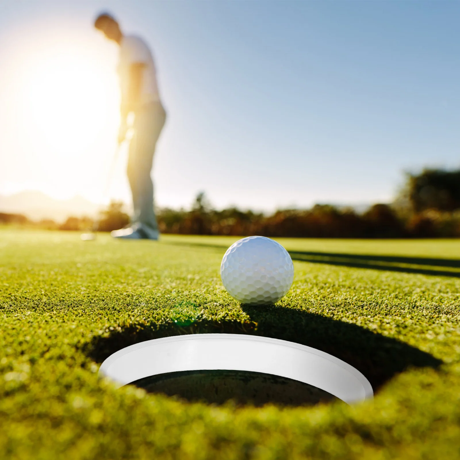 

5pcs Cup Ring Set Plastic Hole Rings For Golf Practice Protective Ring Hole Lightweight Pp Material Enhances Visibility