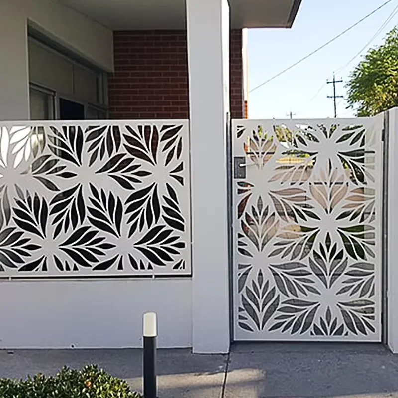 Decorative Metal Cut Panel Courtyard Fence Engraving Aluminum Cut Fence Panels Wall Valla Garden Privacy