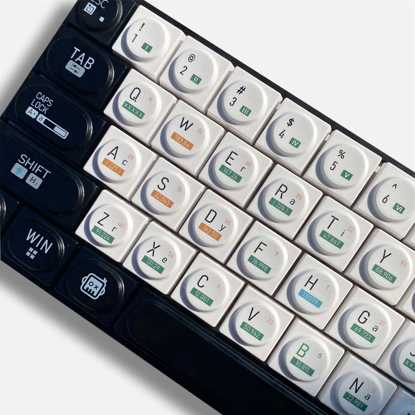 レトロメカニカルキーボード,ビルディングブロックおもちゃのキーキャップ,化学元素,カスタムpbt,磁気,ヴィンテージ,ウーティングゲーム