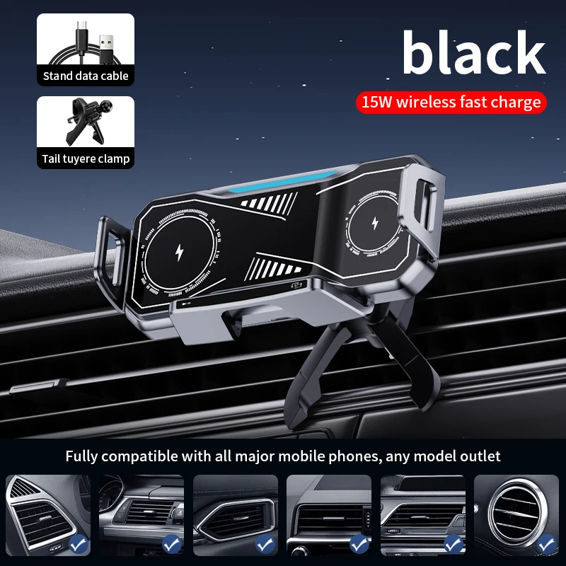 

Car Wireless Charger Dual Coil Fold Screen Car Fast Charging Stand for Samsung Galaxy Z Fold 6 Flip 3 Air Vent Car Phone Holder