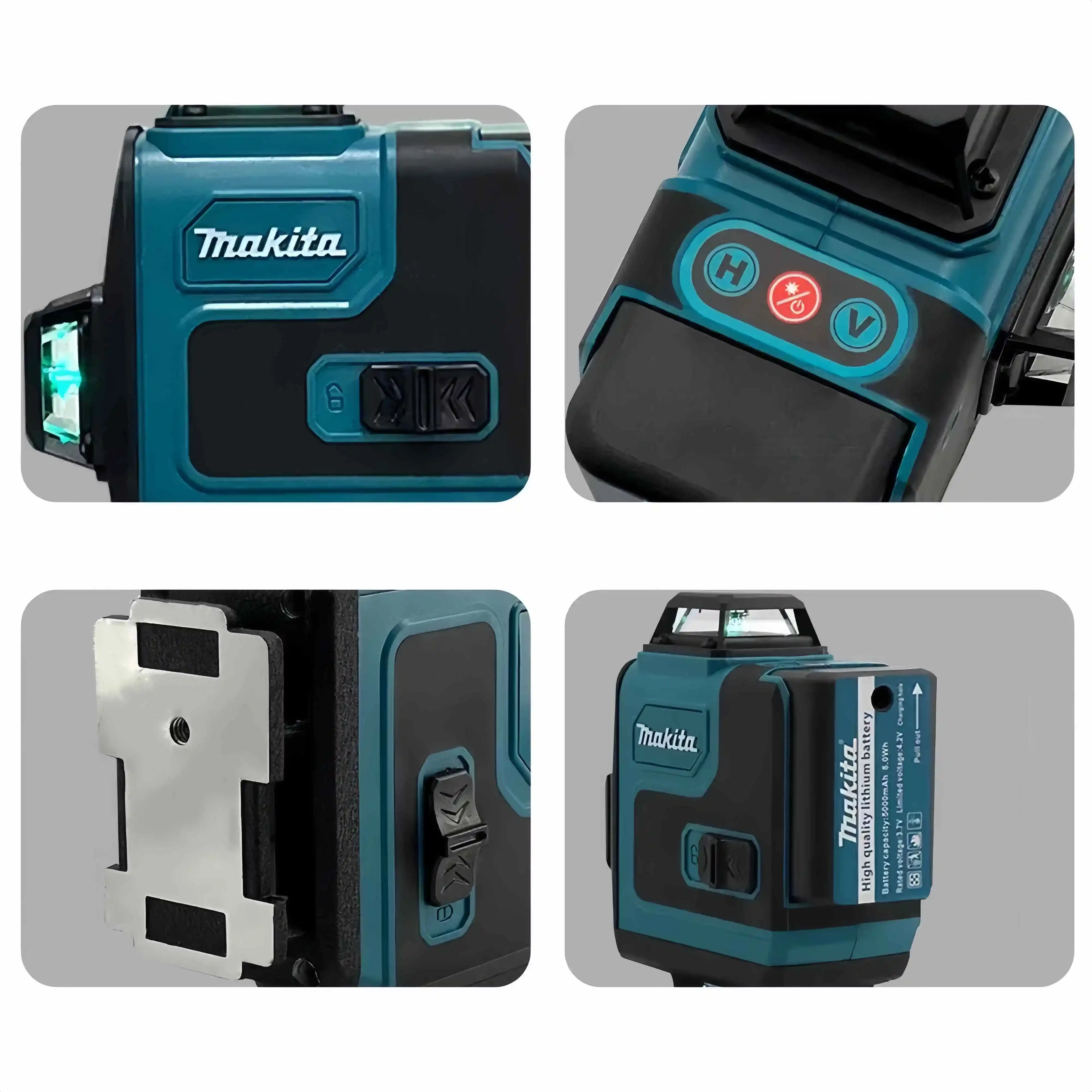 Niveau laser vert Makita au lithium, niveau 4D, 16 lignes