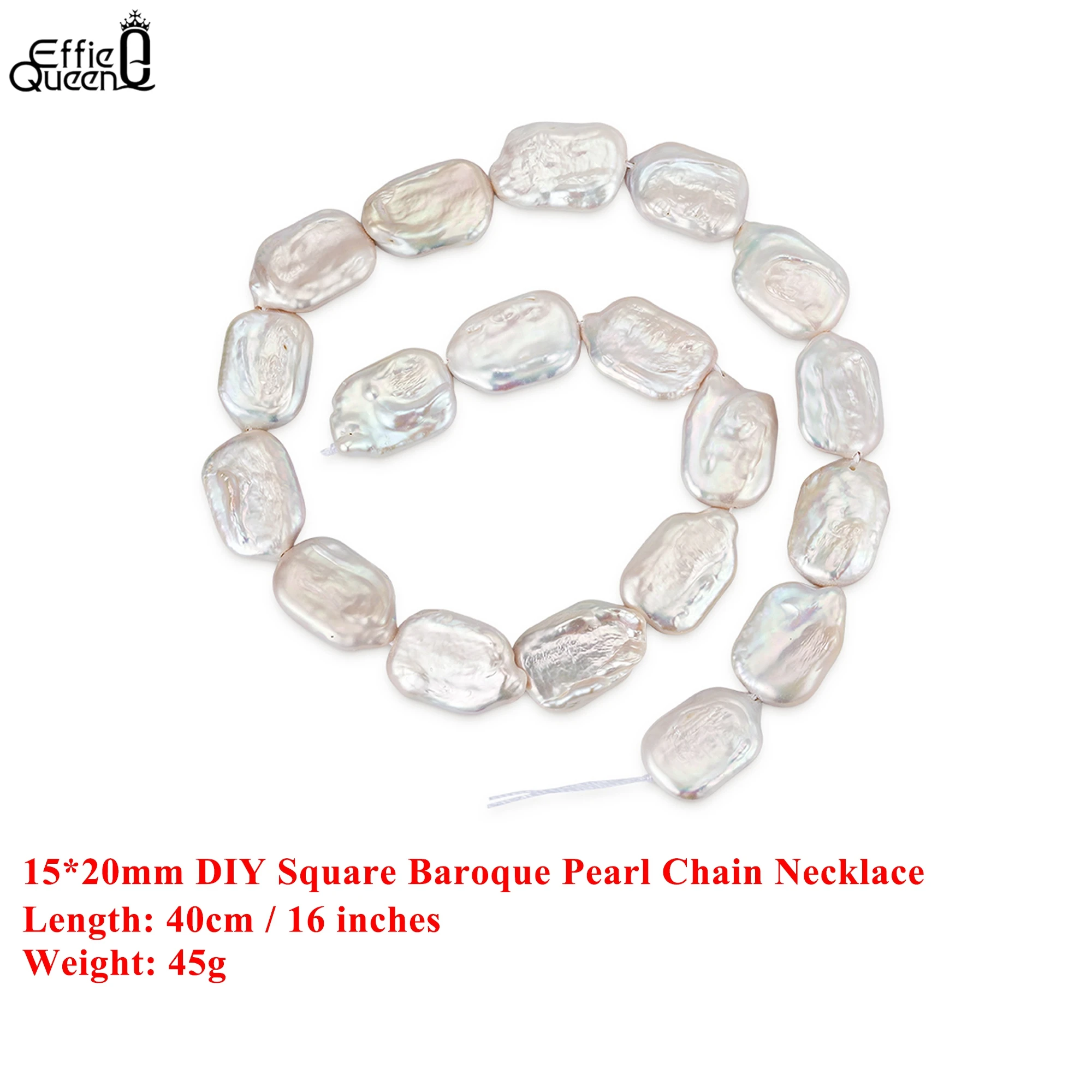 

EFFIE QUEEN 100% Natural Freshwater Pearl Wholesale 4A High Quality Square Shaped Beads For Jewelry Making DIY Necklace Gift PP8