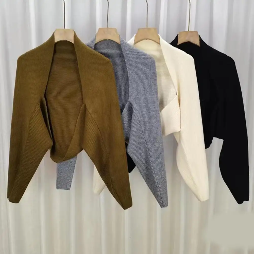 

Shawl Top Stylish Women's Knitted Bat Sleeve Cardigan Shawl Coat for Autumn Winter Wear Loose Fit Solid Color for Weather
