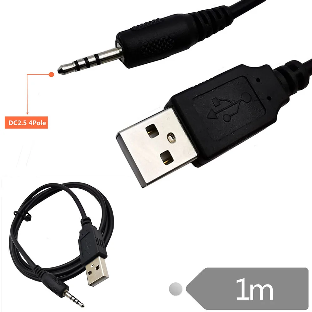 Bluetooth Earphone Charging Cable USB to 2.5MM Male MP3/MP4 Download/Charging/Audio Conversion Data Cable