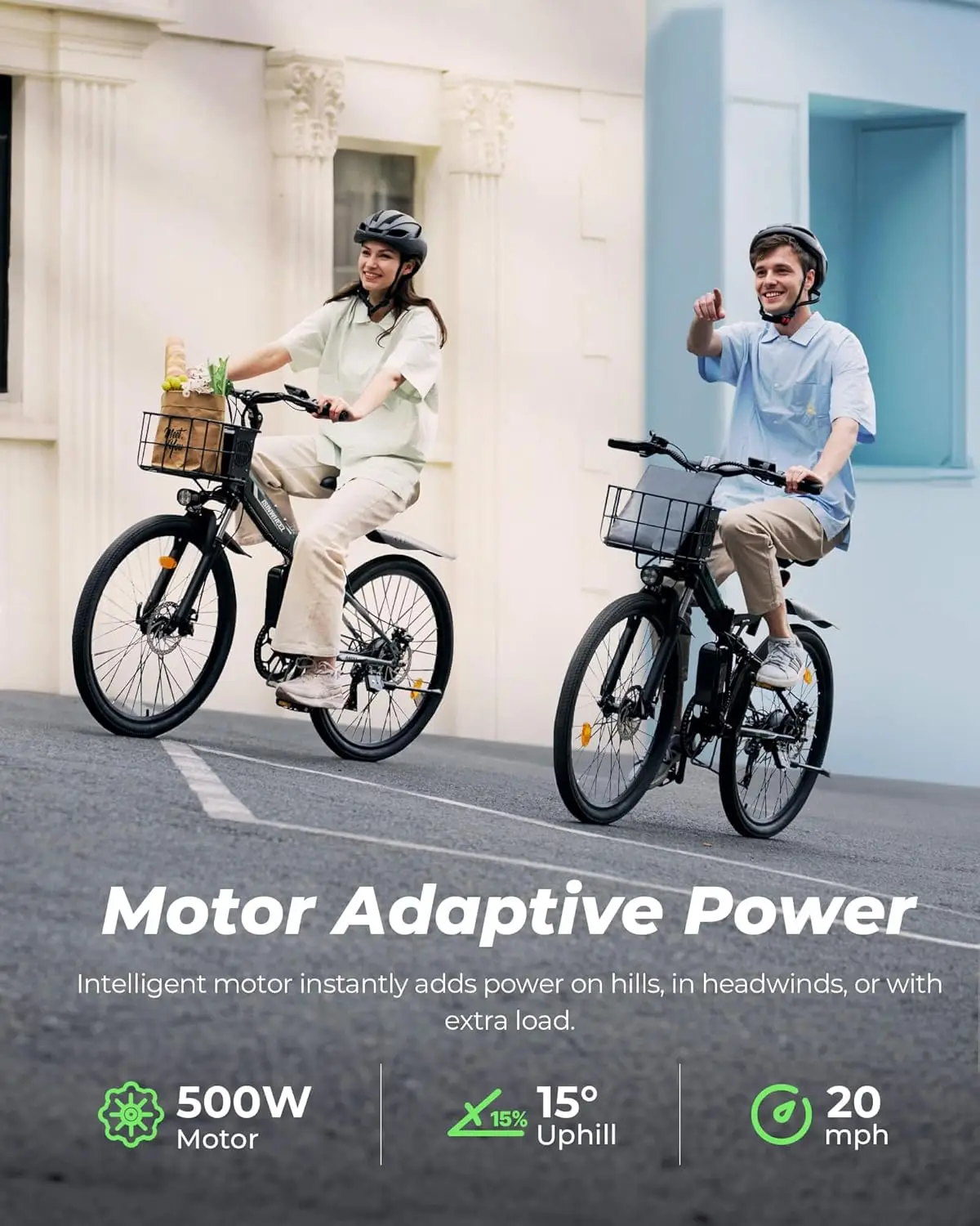 Olenwheel M40 دراجة كهربائية قابلة للطي للبالغين 500 وات دراجة كهربائية مع سلة، دراجات كهربائية قابلة للطي 20 ميل في الساعة