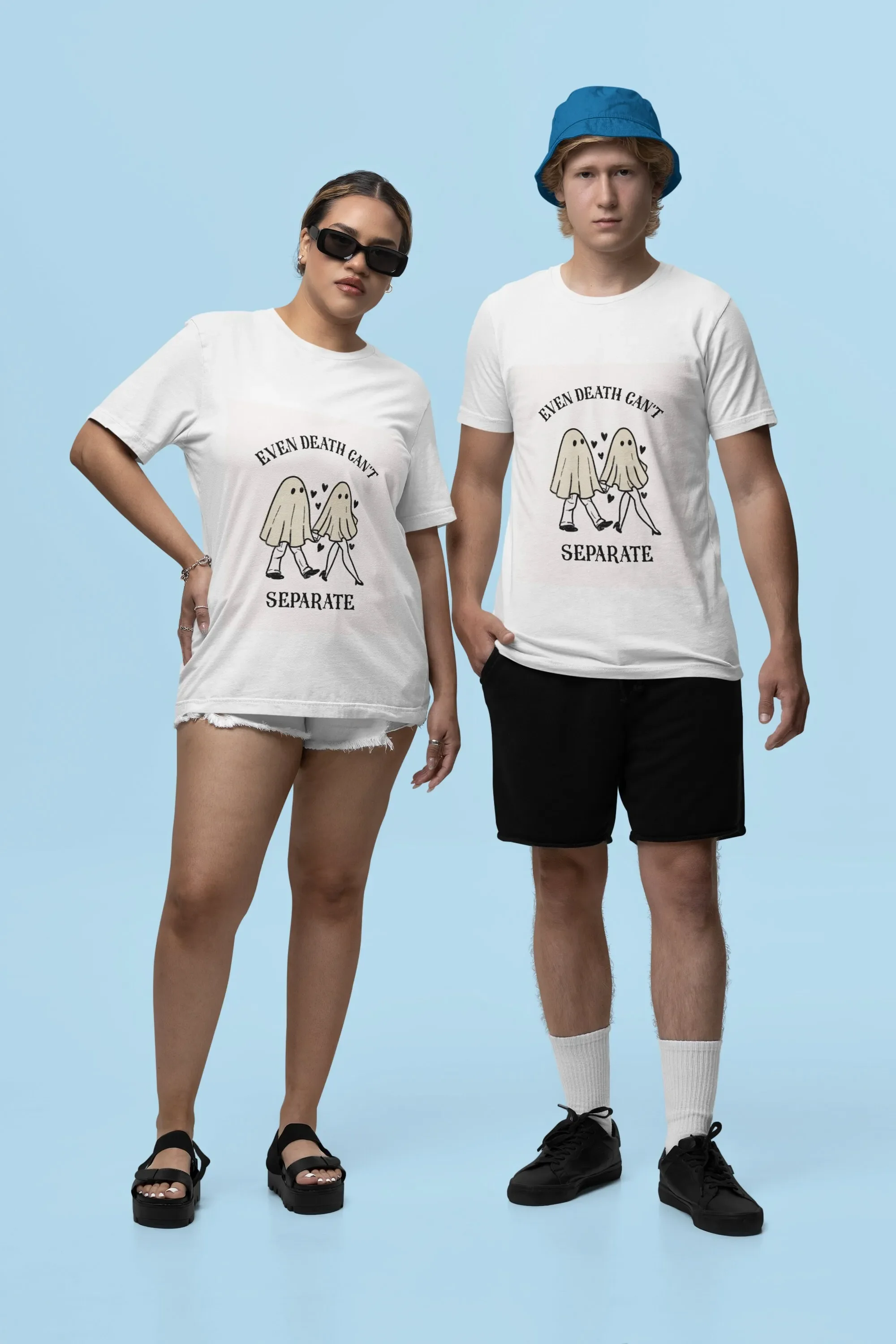 Ghost Couple Heavyweight Crewneck T shirt Love Even Death Can Seperate