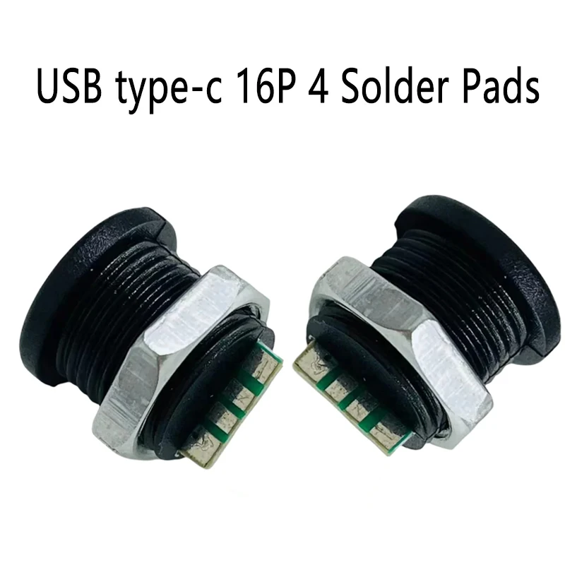 1-10pcs 4 Solder Pad Type-C Female 16P USB Connector Type-C Socket Fast Charging Jack Charging Port USB-C Charger Plug Dock