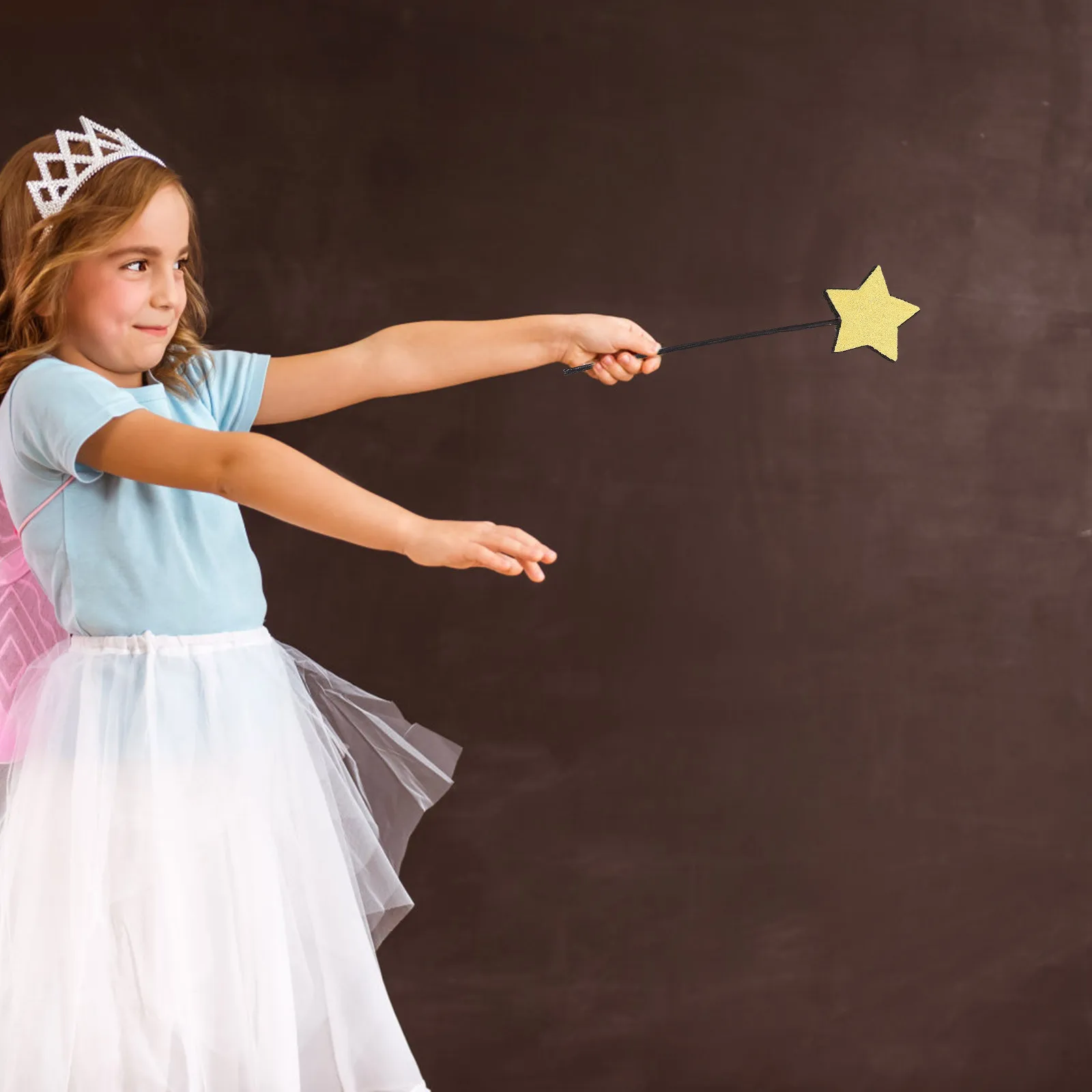 

Fairy Wand Crown Headband Set Comfortable Elastic Star Tiara Halloween Dress Up Accessories for Adults Parties