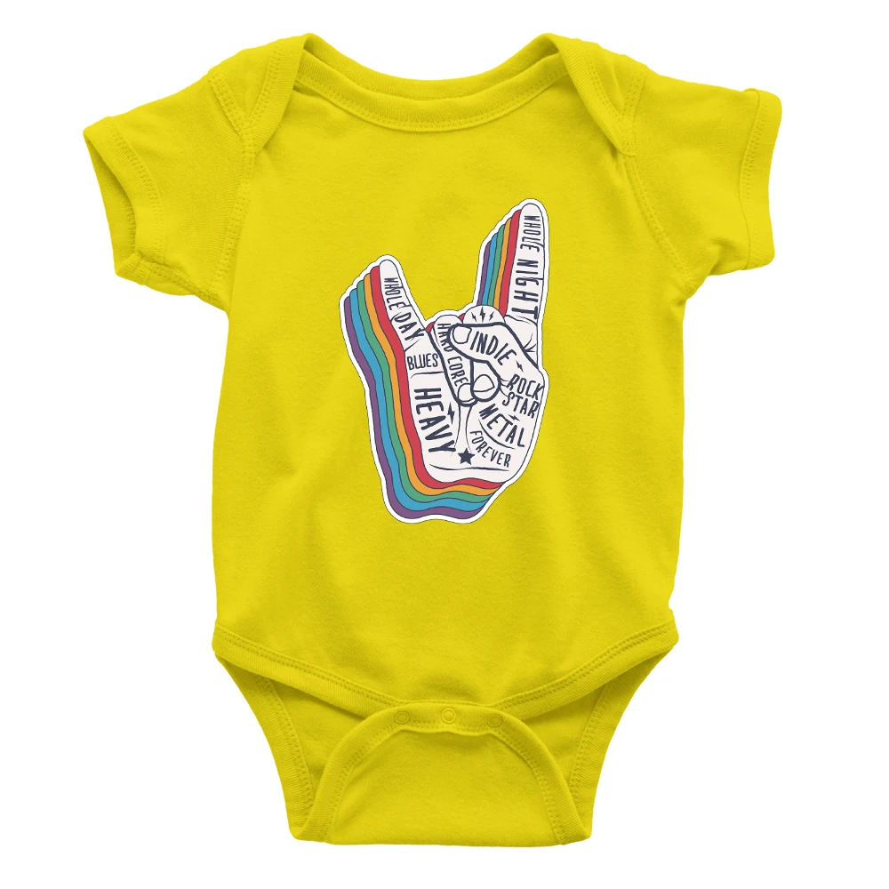 Rock Roll Mode Baby Körper Jungen Onesies Teufel Hörner Druck Punk Harajuku Neugeborene Kleidung Kurzarm Infant Kleinkind Bodys