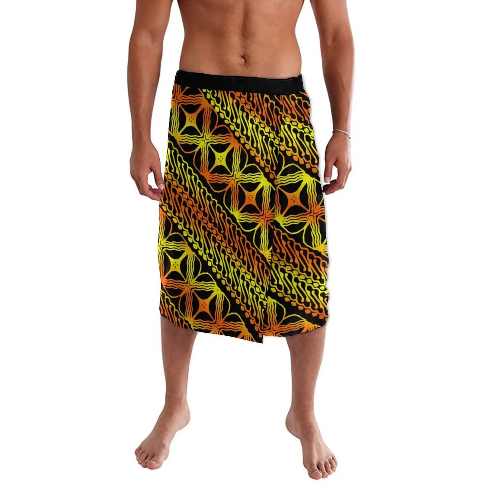 Asian Art Wear Unisex Beach Apron Polynesian Men'S Skirt Custom Vintage Tattoo Print Club Wear