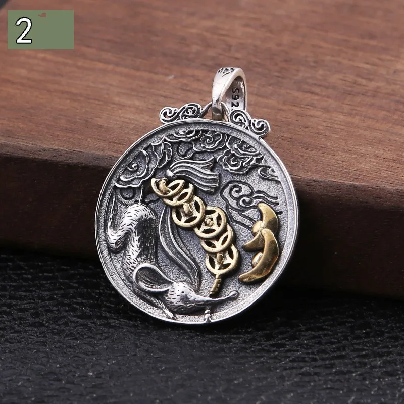 New S925 Sterling Silver Jewelry Wholesale Fashionable Personality Eye Of God Geometry Pyramid Round Pendant Selected Gift