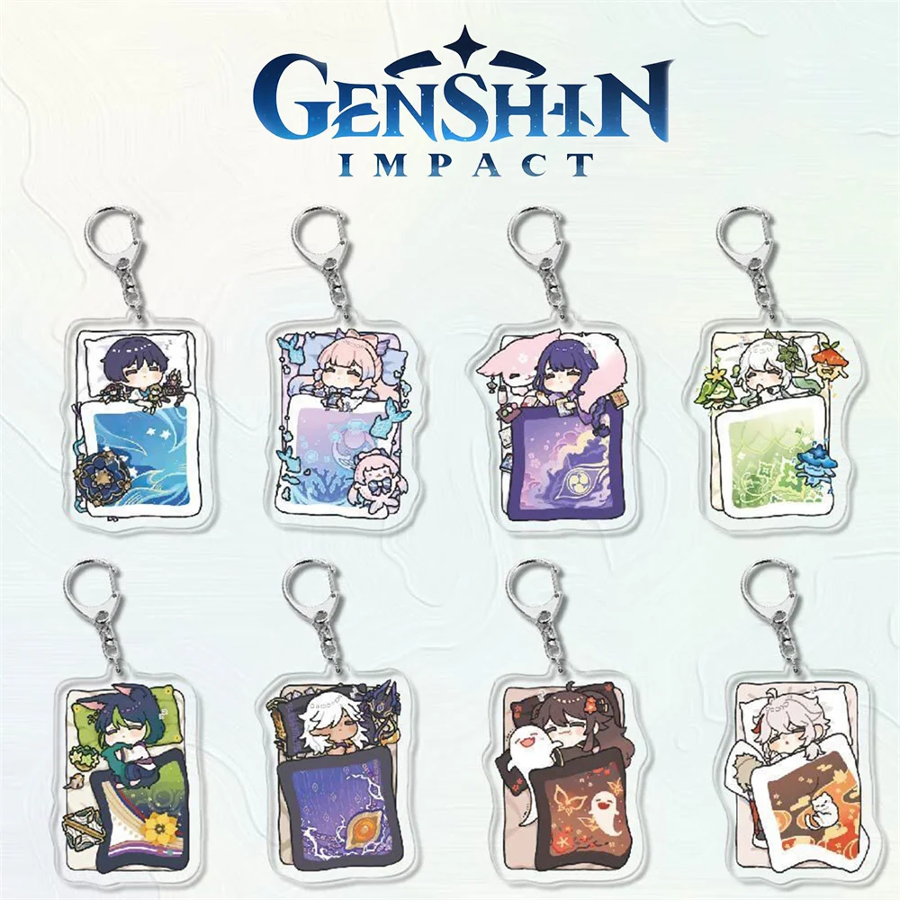 Game Genshin Impact Wanderer Kaedehara Sangonomiya Balladeer Kokomi Cosplay Keychain Acrylic Keyring Key Chain Xmas Accessories