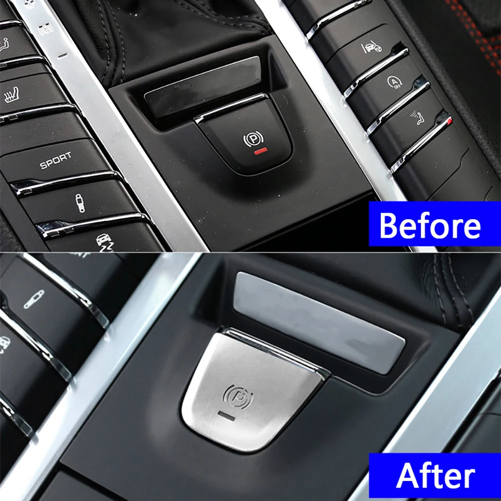 P Button Handbrake Parking Decoration Cover Trim For Porsche Macan 2014-2018 Cover Stickers Trim Car Styling Interior Accessorie