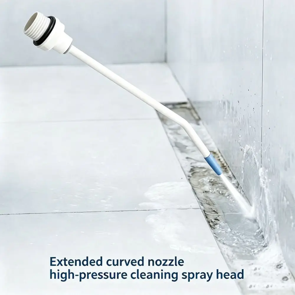 Universal 1/2inch High Pressure Cleaning Nozzle Extended Curved Tube Concentrated Water Jet Gap Cleaning Sprayer Tool-Free