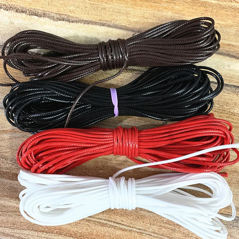 New 0.5 0.8 1.0 1.5 2.0mm Waxed Cord Waxed Thread Cord String Strap Necklace Rope Bead DIY Jewelry Making for Bracelet