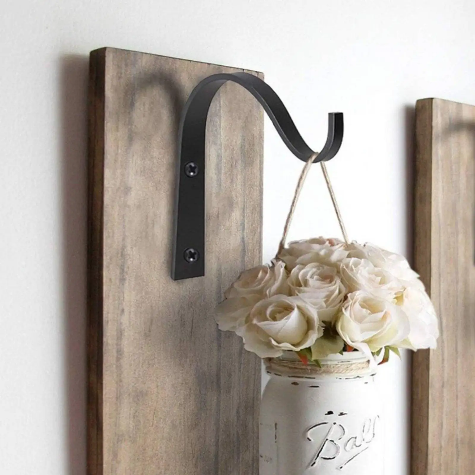 Wall Hanging Hook Metal Plant Hanger Wall Mounted Outdoor Hanging Planter Support for Balcony Plants and Railings