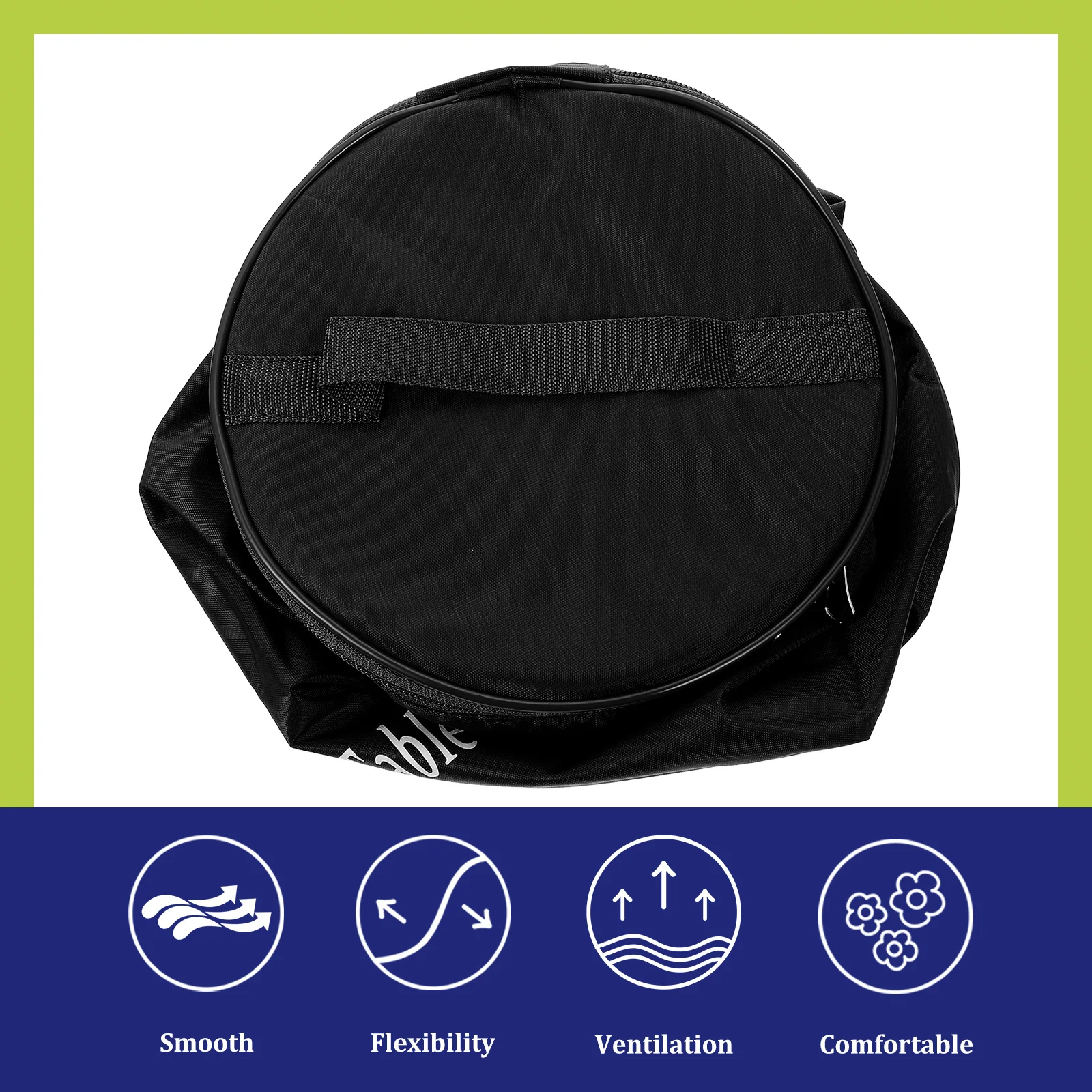 

1pc Portable Table Tennis Bag Oxford Cloth Pouch Large Capacity Pingpong Balls Holder With Zipper Durable Storage For Training
