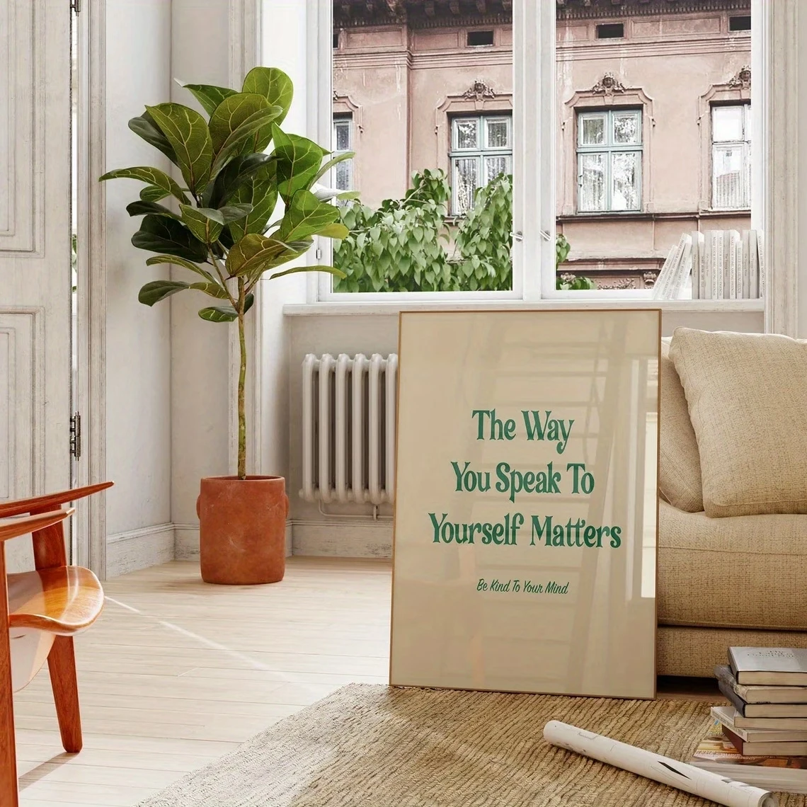 Retro The Way You Talk To Yourself Is Important Positive Wall Print Canvas Painting Poster Picture For Living Room Home Decor