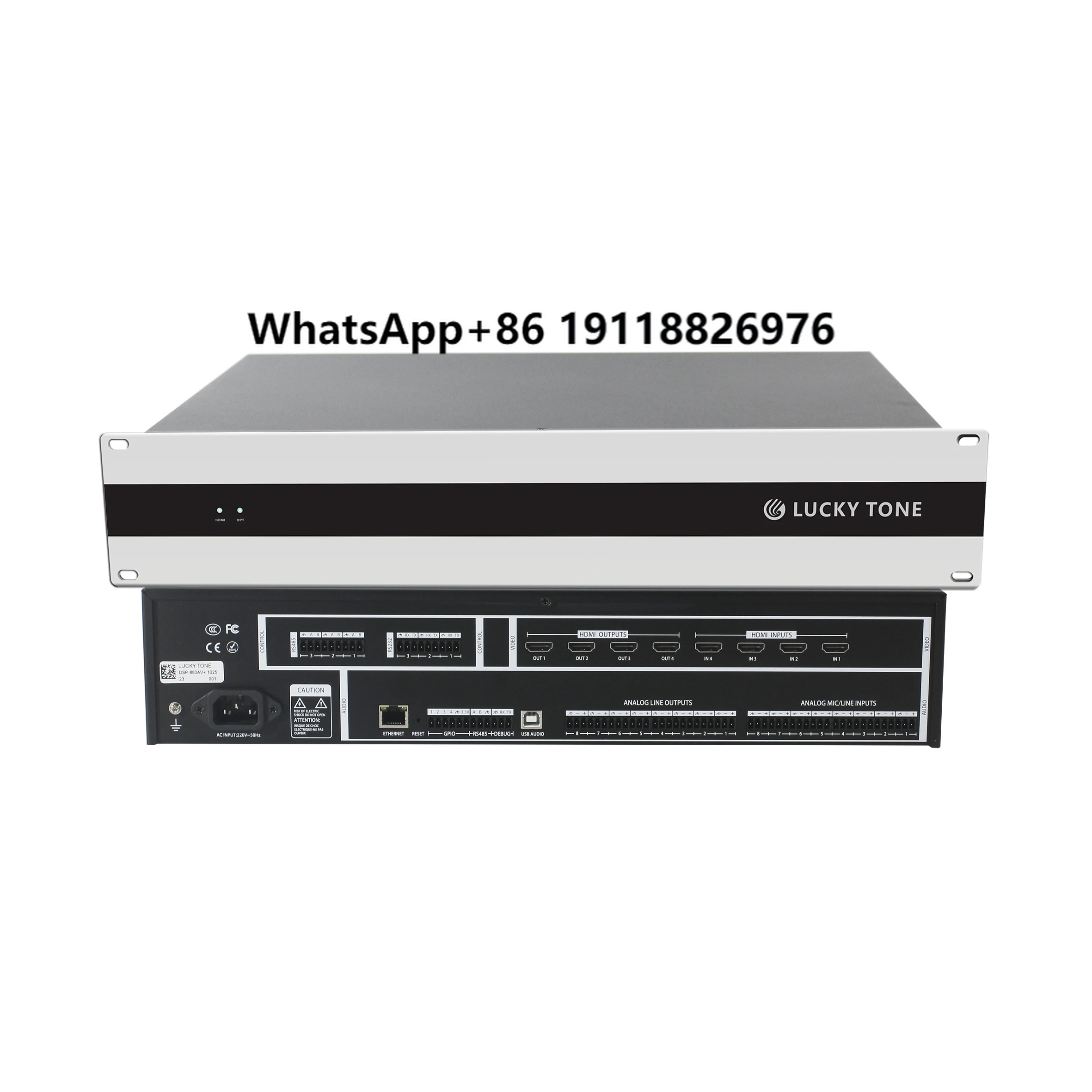 

8 in 8 Out DSP Audio Video Processor With Built-in USB Sound Card for Video Conferencing