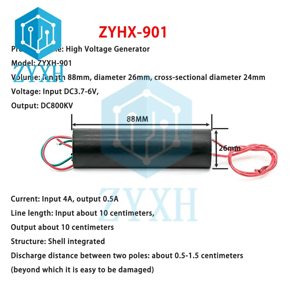 DC 3.7V-6V DC6V-12V to 800KV 1000KV Boost Step Up Module High Voltage Generator Ignition Coil Pulse Power Module Igniter DIY Kit