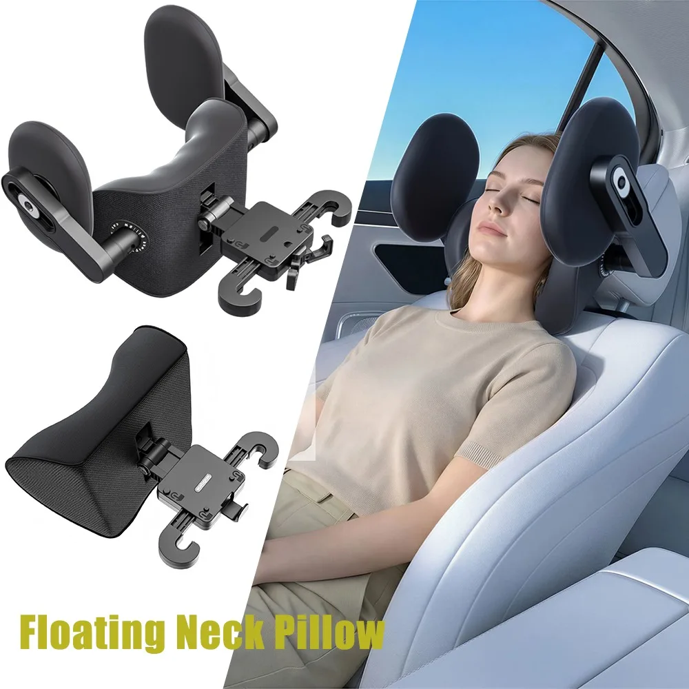 Adjustable Floating Car Headrest Ergonomic Neck Pillow Mechanical Seat Head Rest Comfort Support for Travel Camping Road Trip