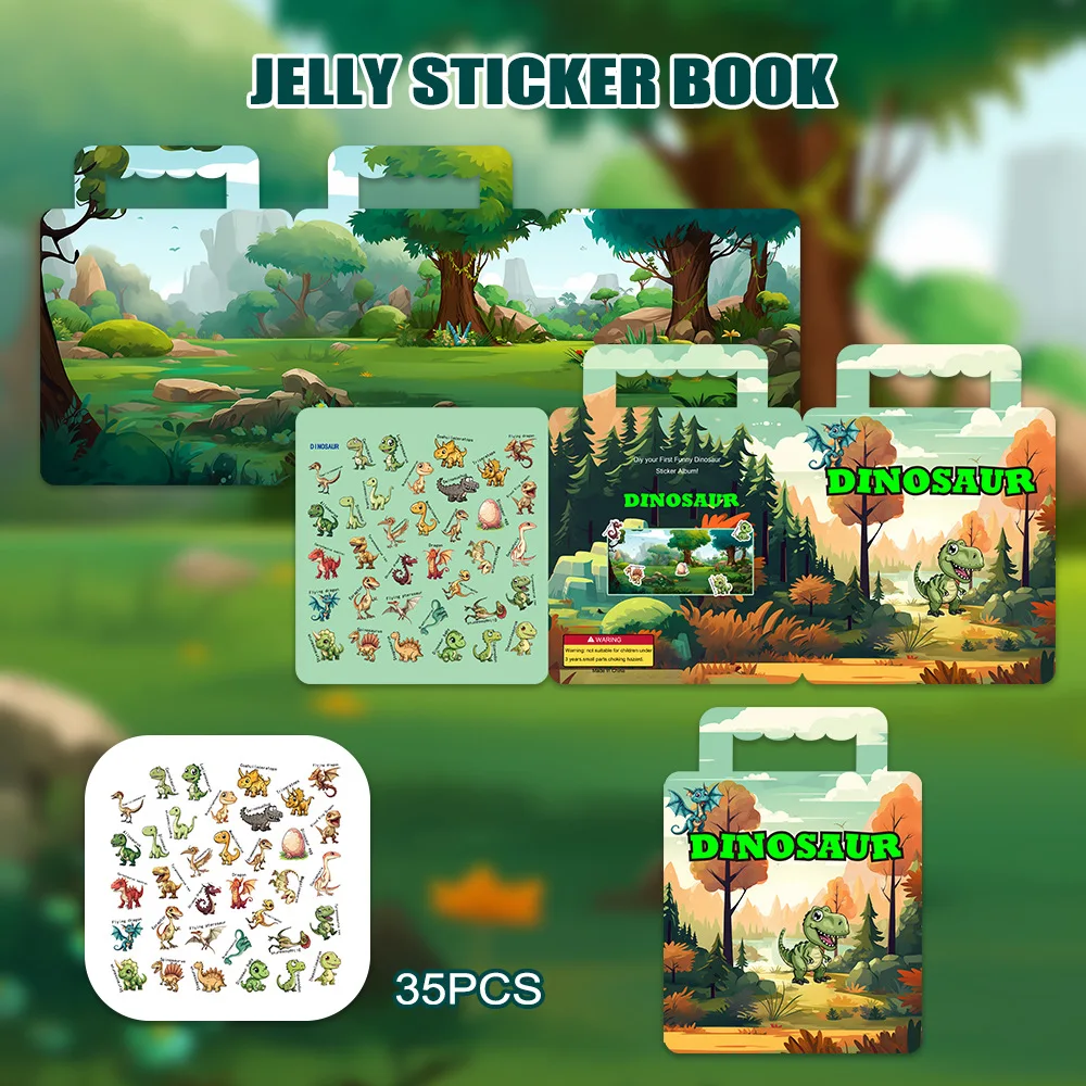 Dinosaur Sticker Activity Book: Fun Early Learning for Focus & Thinking Skills, Creative DIY Scene