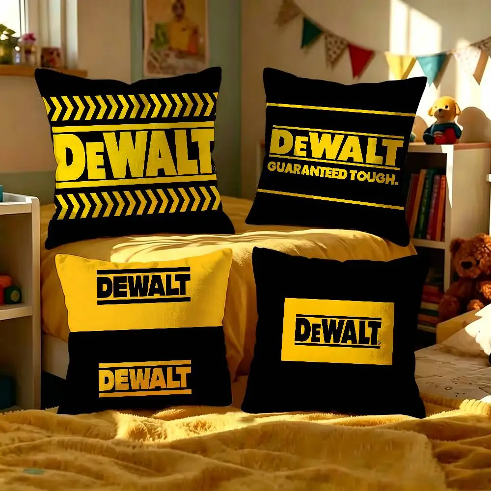 Popular D-DEWALT Logo Cushion Cover Polyester Sofa Cushions Decorative Throw Pillows Home Decoration Pillowcover