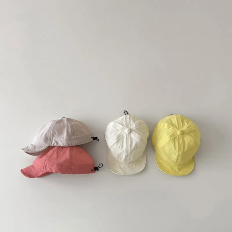 

Простая весенне-осенняя бейсболка для детей, однотонная солнцезащитная кепка для мальчиков и девочек, дышащая повседневная кепка-уточка для малышей