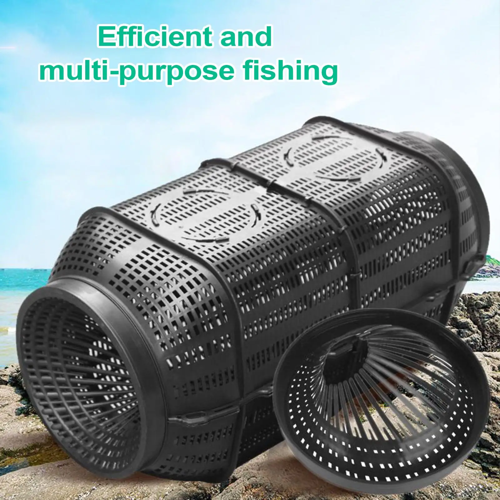 Angelköderfalle für Aale und Schmerlen, tragbarer Fischernetzkäfig, leichter Fischernetz-Käfig, Köderfalle, Krabbenkäfig für Garnelen, Flusskrebse, Hummer