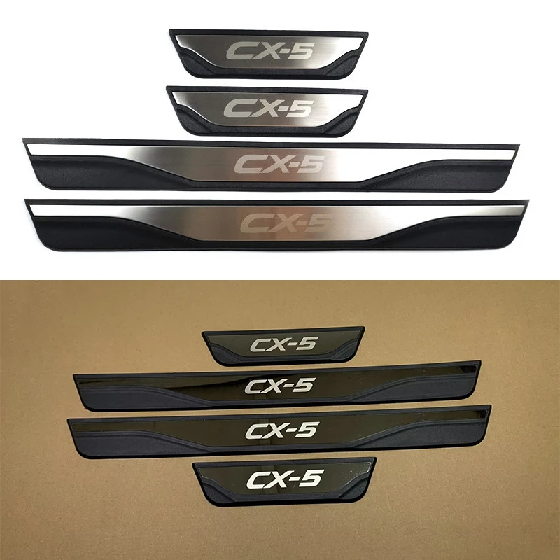 4 szt./zestaw ABS Stal Nierdzewna Nakładki na Progi Samochodowe Listwy Ozdobne Ochronne dla Mazda CX-5 CX5 CX 5 2012-2016