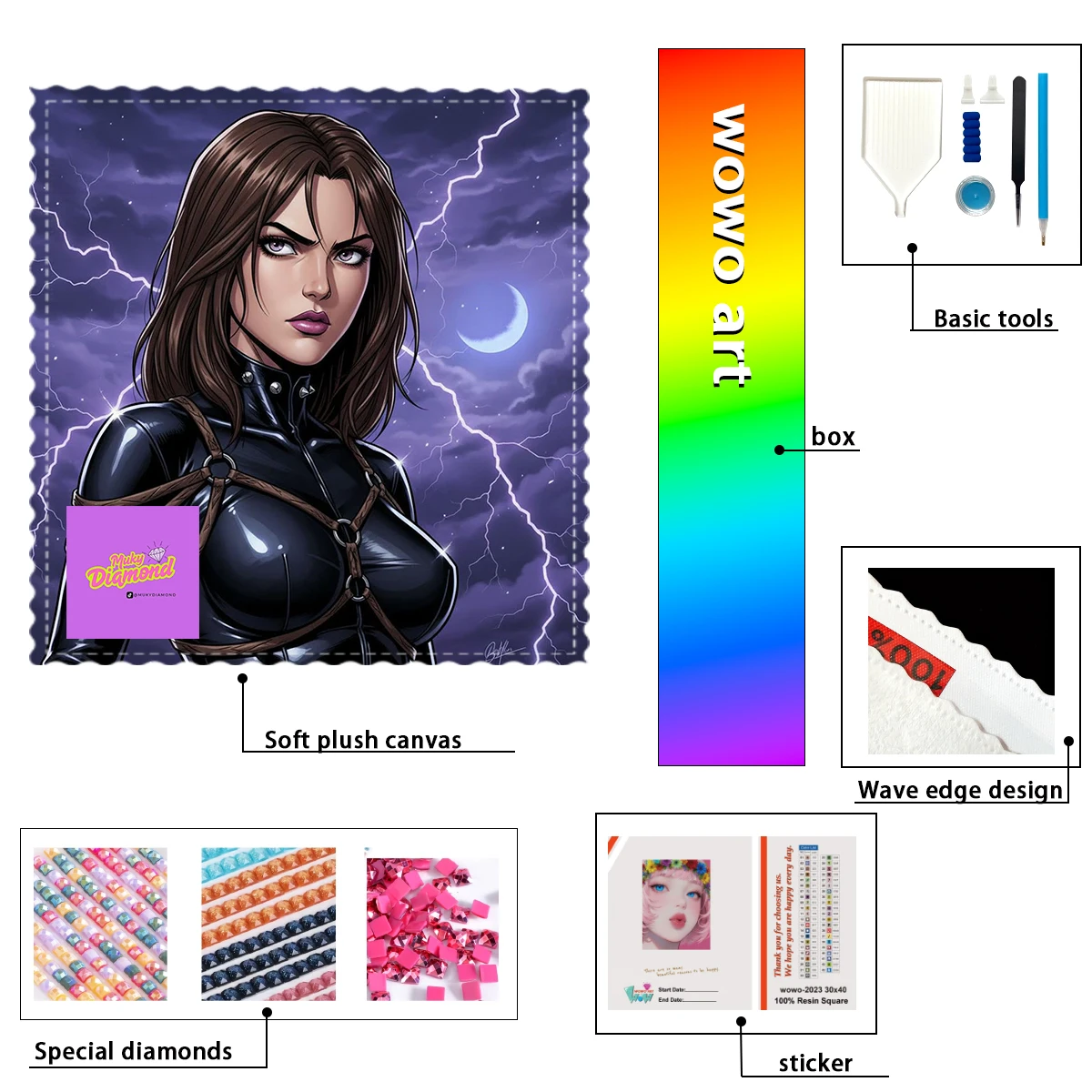 

【MUKY_ Diamond Art】Lightning Woman Crystal AB Rhinestone FD Rhinestone Perfect Resin Diamond