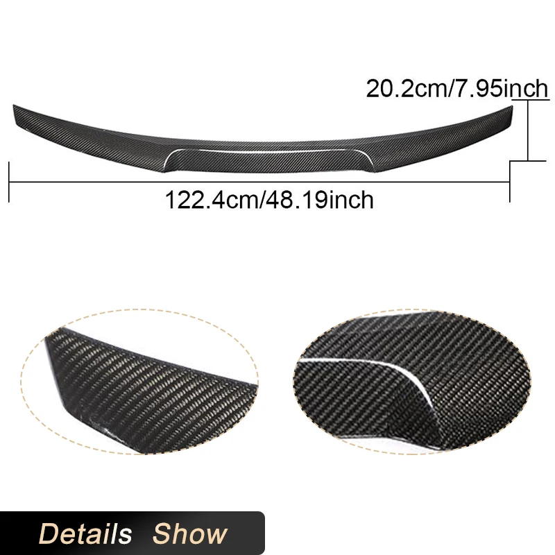 Car Rear Trunk Spoiler Wings for Audi A5 S5 RS5 B9 Hatchback 4DR 2017-2023 Rear Spoiler Boot Wing Lip Full Carbon Fiber ABS - view 5