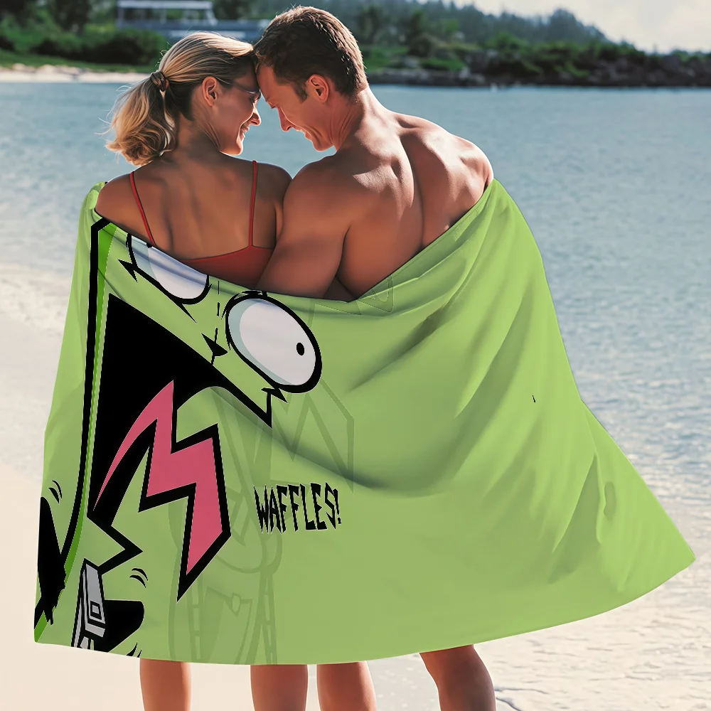 Invader Z-Zim Art Cartoon Towel Quick Drying Beach Towels Are Suitable For Swimming Pools Camping Yoga And The Gym