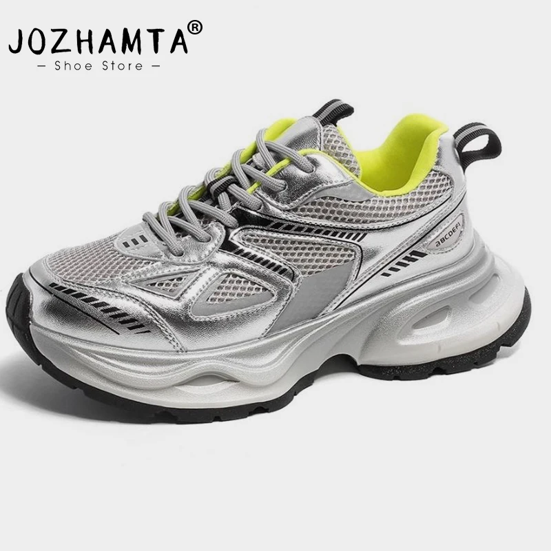 JOZHAMTA Size 35-40 Fashion High Platforms Sneakers Cross-tied Spring Summer Autumn Casual Shoes Woman Sport Shoes Sneakers