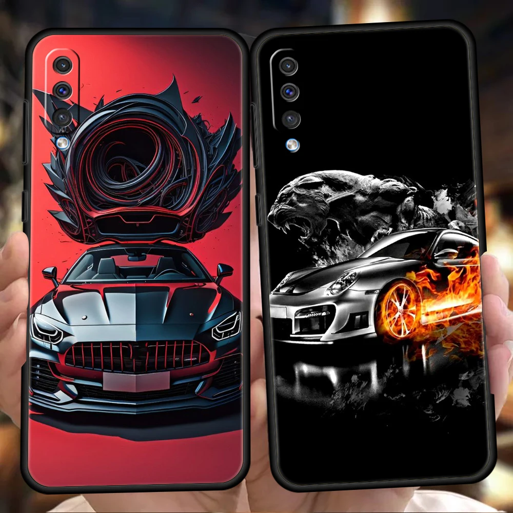 Cool Sports Car Phone Case for Samsung Galaxy A24 A25 A34 A22 A12 A14 A02 A03 A05 A70 A50 A10 A20 5G Silicone Cover Shell Capas