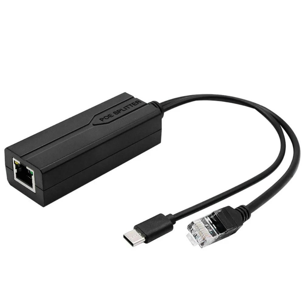 100Mbps1000Mbps Gigabit POE Splitter 5V 2.4A 5V 3.5A IEEE 802.3af Compliant PoE To TYPE-C Splitter Strong Compatibility