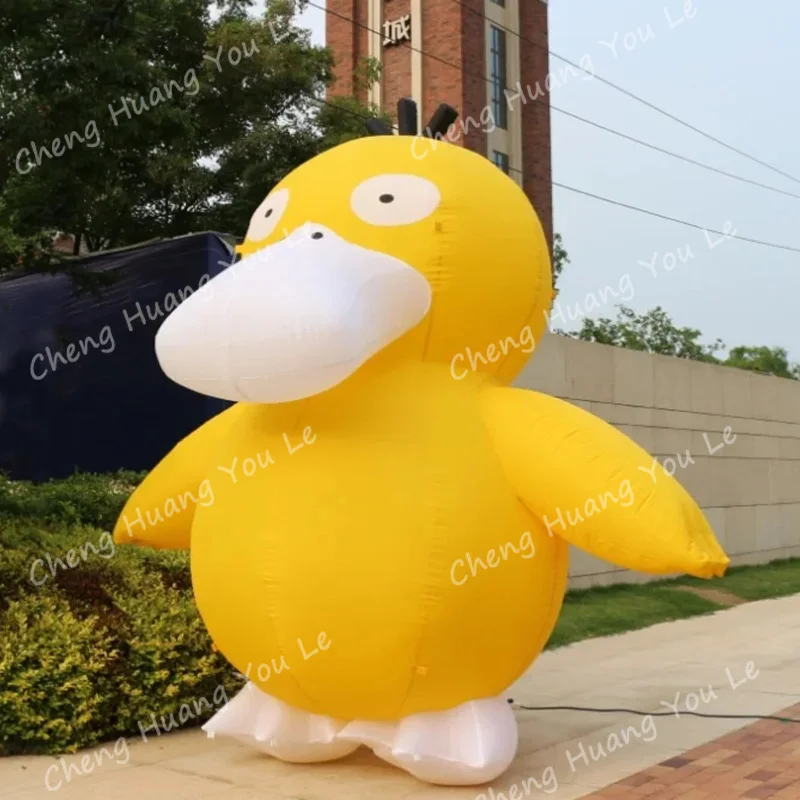 

Lucky inflatable yellow duck customize brand logo air blower balloon duck for business street square decoration