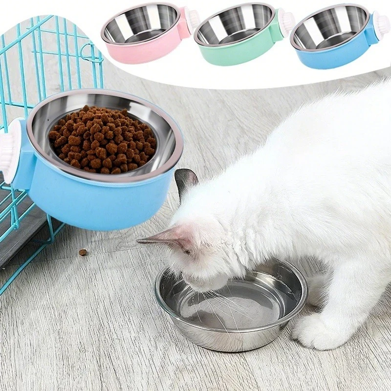 

1PC Anti Tipping Adjustable Stainless Steel Pet Bowl Perfect Hanging Feeder for Providing Food and Water for Dogs Pet Supplies