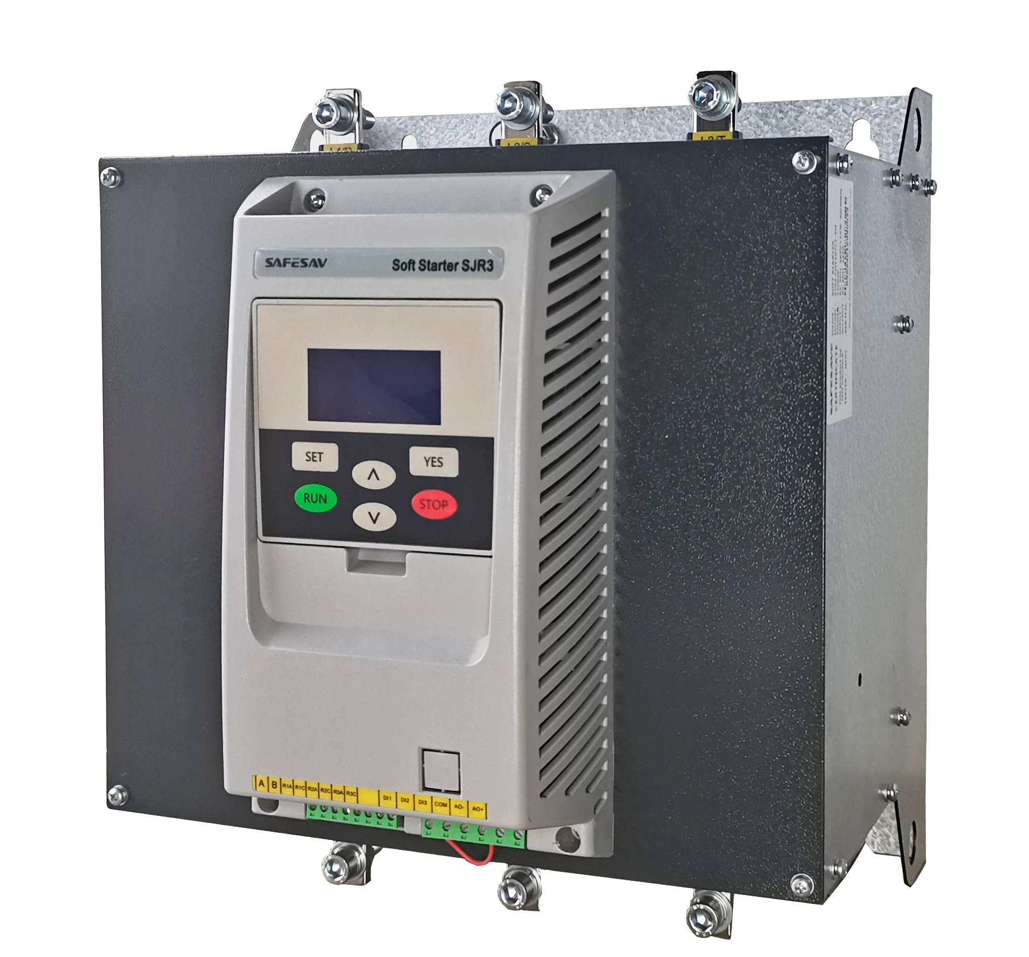 

Safesav SJR3 LN 200-355 кВт Частотный привод Альтернативный обход Плавающий стартер Пылезащитный шкаф Тройной выход