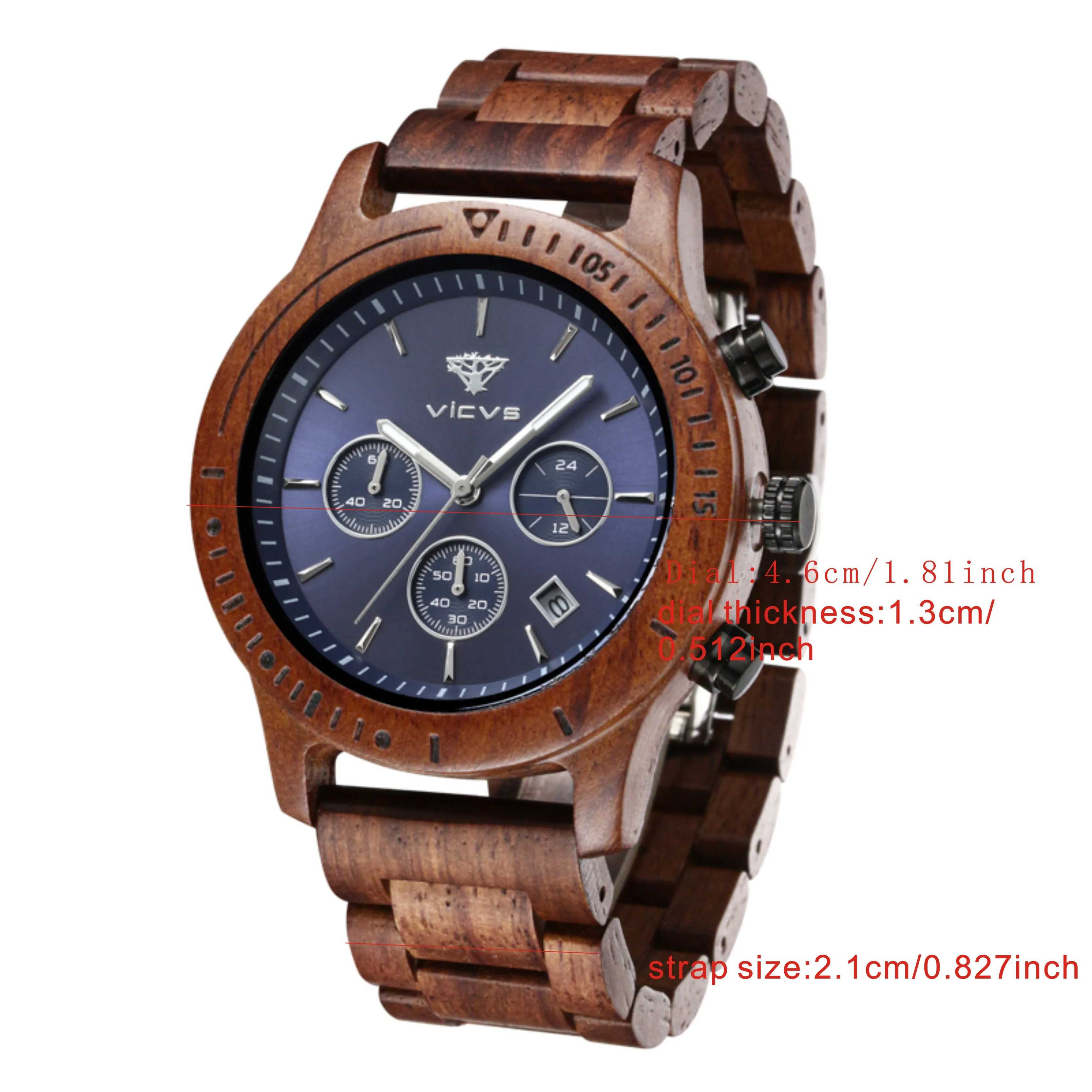 VICVS Wooden Quartz Watch Men Watches Casual Wristwatch For Men Unique Gift