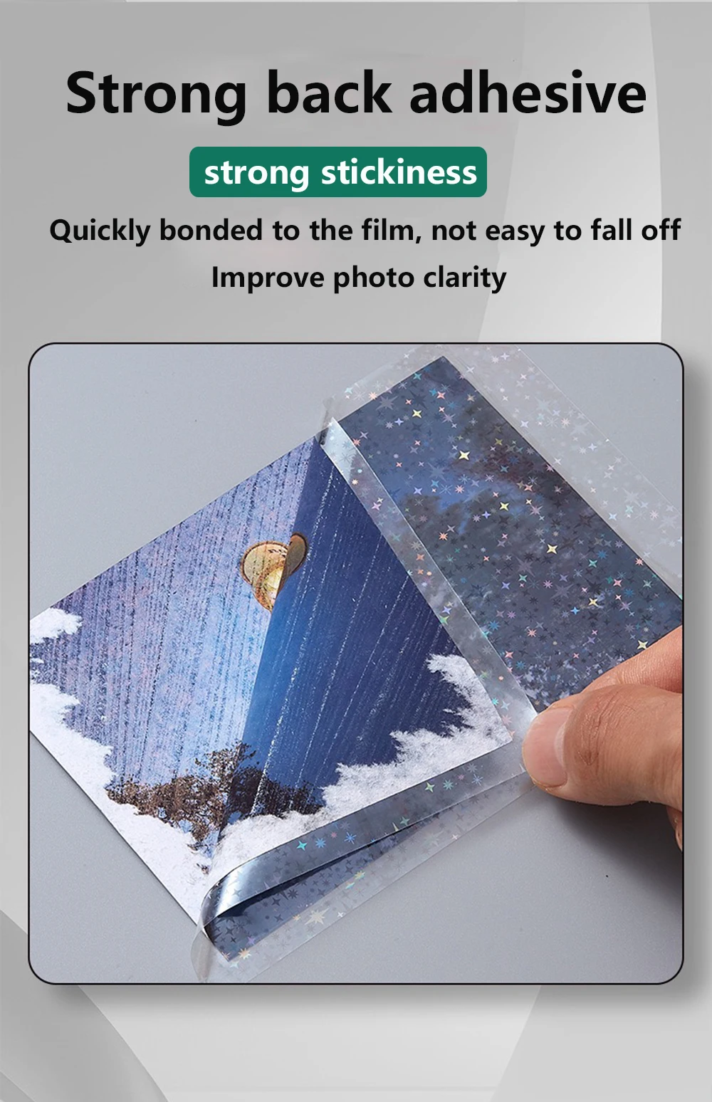20 Blatt A4 Holographische Kaltlaminierfolie Klare Selbstklebende Vinylfolie 8,3x11,7 Zoll Wasserdichte Fotoschutzfolie – Detail 7