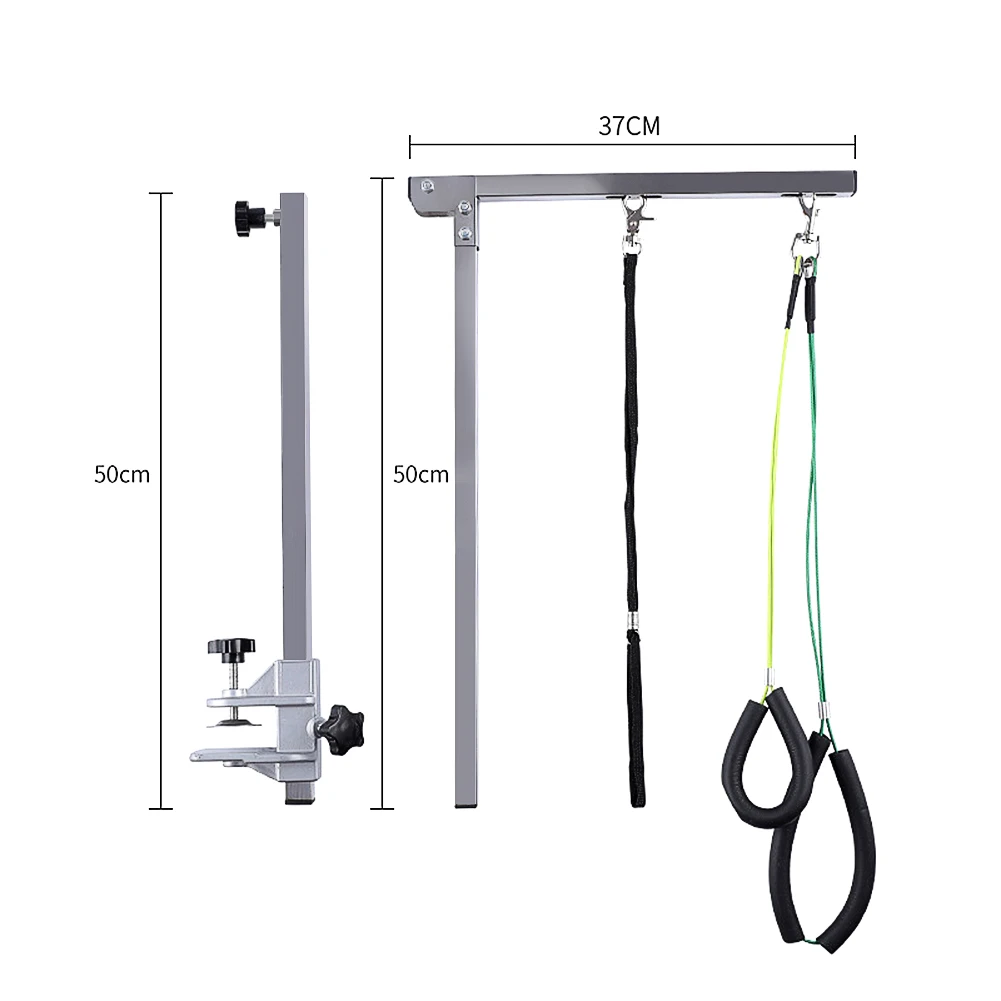 Foldable Stainless Steel Dog Grooming Arm 39 inch Pet Grooming Tool with Clamp Loop Noose For Grooming Table Adjustable
