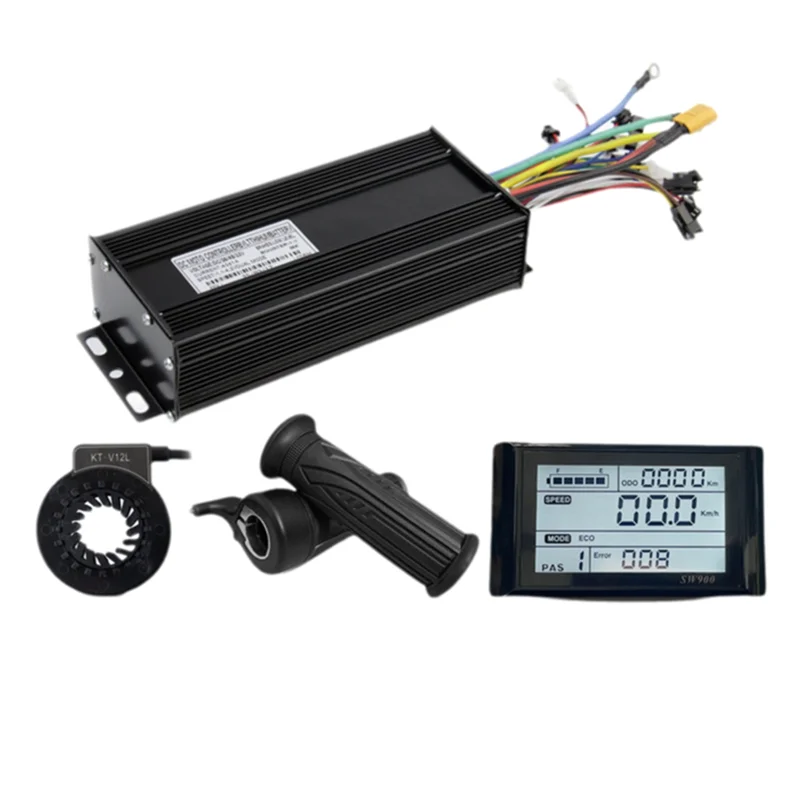 B48B-E-Bicycle Three Mode Controller Set 45A 36V 48V 52V Sine Wave Controller SW900 Display LCD Screen E-Bicycle Accessories
